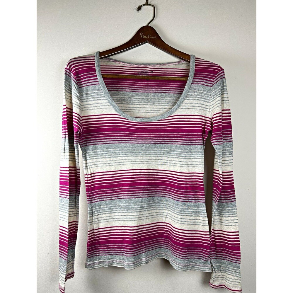Old Navy Medium Striped Long Sleeve Scoop Neck Jersey Indie Sleaze Y2K Mcbling